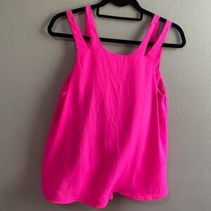 Jealous Tomato flowy sleeveless pink top. Size Small